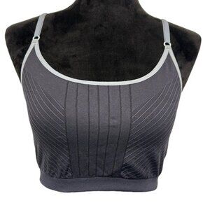 NIKE Lightweight Black & Gray Adjustable Strap Sports Bra Size Large EUC #0007